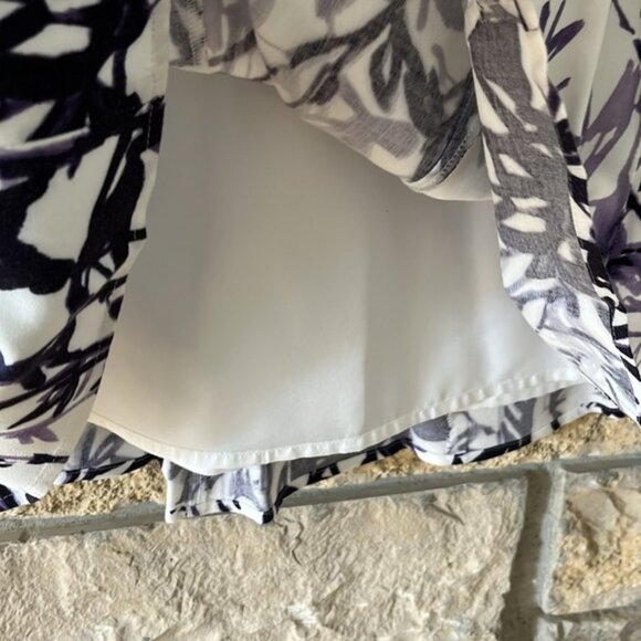 Coldwater Creek White A-line Skirt with Purple Floral Print Size Small (6-8) - Picture 5 of 14